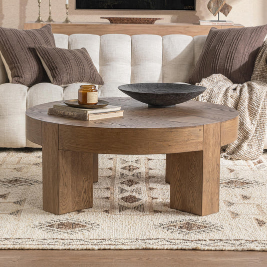 Bristol 44" Round Coffee Table - Café Brown