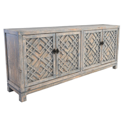 Antigua Solid Wood 4Dr Cabinet - Timeworn Gray