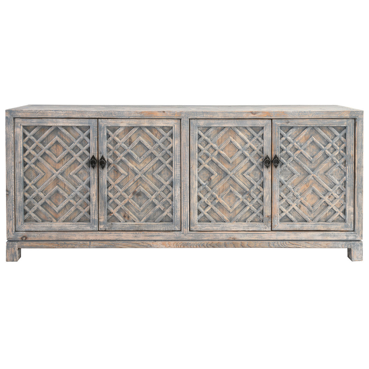 Antigua Solid Wood 4Dr Cabinet - Timeworn Gray