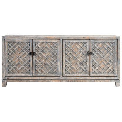 Antigua Solid Wood 4Dr Cabinet - Timeworn Gray
