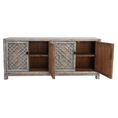 Antigua Solid Wood 4Dr Cabinet - Timeworn Gray
