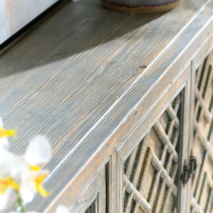 Antigua Solid Wood 4Dr Cabinet - Timeworn Gray