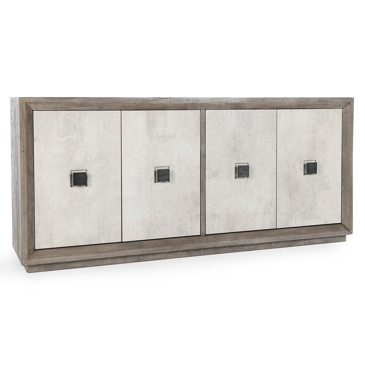 Denver 4Dr Cabinet - Distressed Gray/Antique White