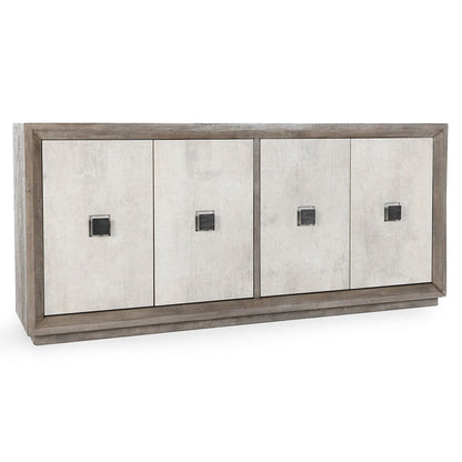 Denver 4Dr Cabinet - Distressed Gray/Antique White