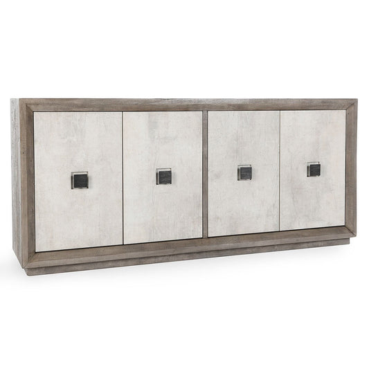 Denver 4Dr Cabinet - Distressed Gray/Antique White