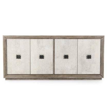 Denver 4Dr Cabinet - Distressed Gray/Antique White