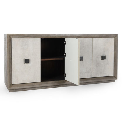 Denver 4Dr Cabinet - Distressed Gray/Antique White