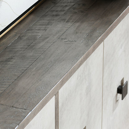Denver 4Dr Cabinet - Distressed Gray/Antique White