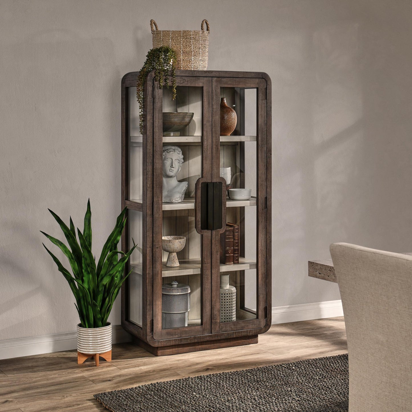 Ollie Display Cabinet Brown