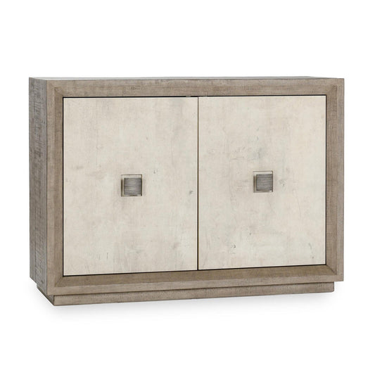 Denver 2Dr Cabinet - Distressed Gray/Antique White