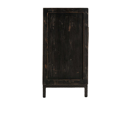 Lisbon 6Dr Cabinet - Weathered Black/Travertine