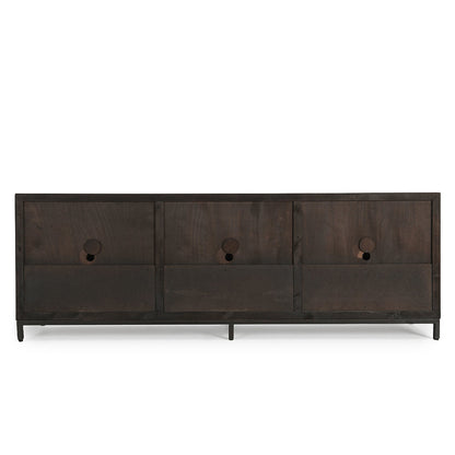 Lisbon 6Dr Cabinet - Weathered Black/Travertine