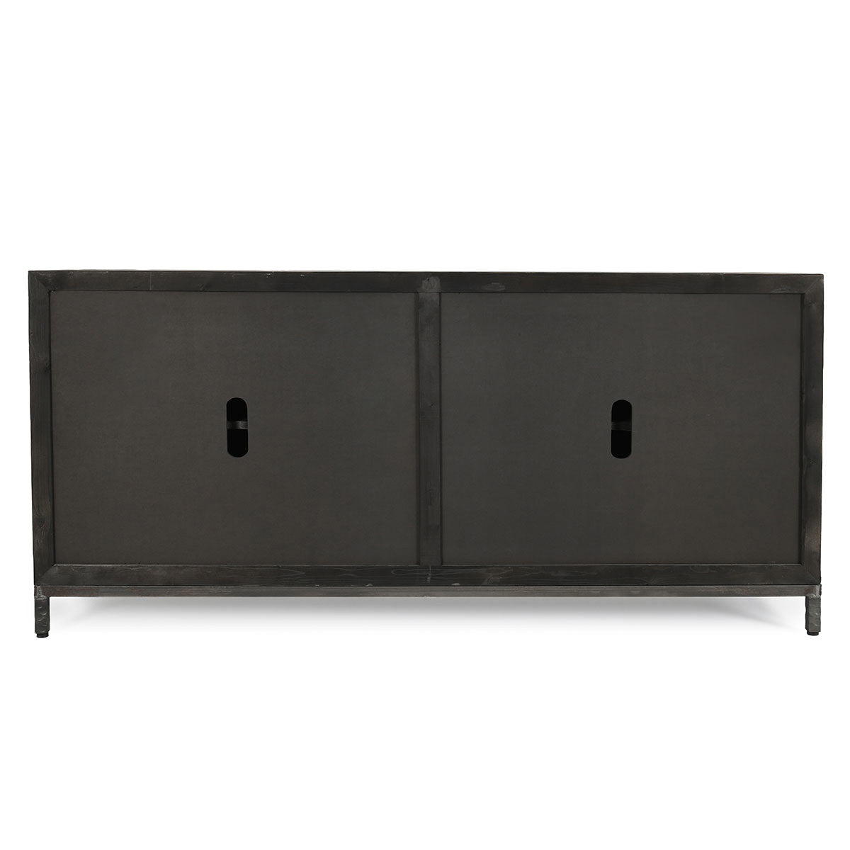 Lisbon 4Dr Cabinet - Weathered Black-Travertine