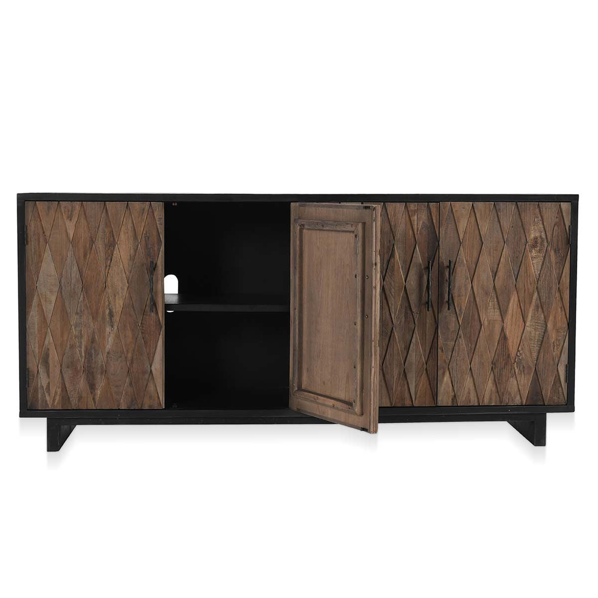 Anton 4Dr Cabinet - Black-Natural