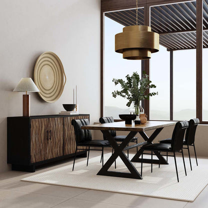 Anton 4Dr Cabinet - Black-Natural