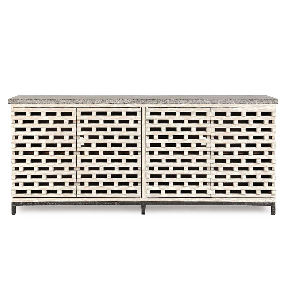 Virginia 4Dr Cabinet - Timeworn Cream/Blue Stone