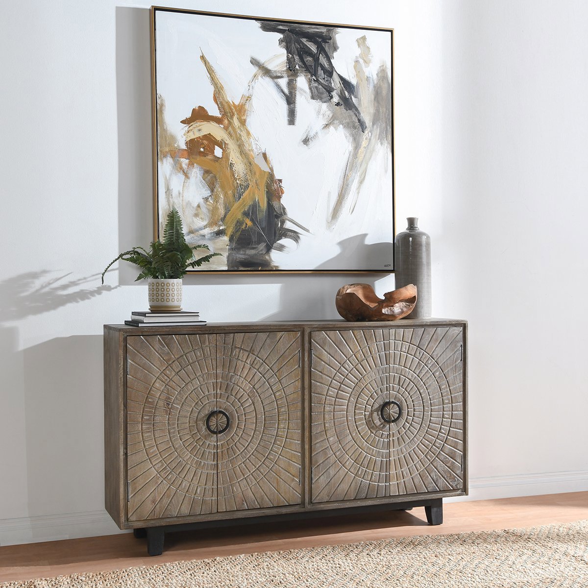 Vivienne 4Dr Cabinet - Distressed Taupe