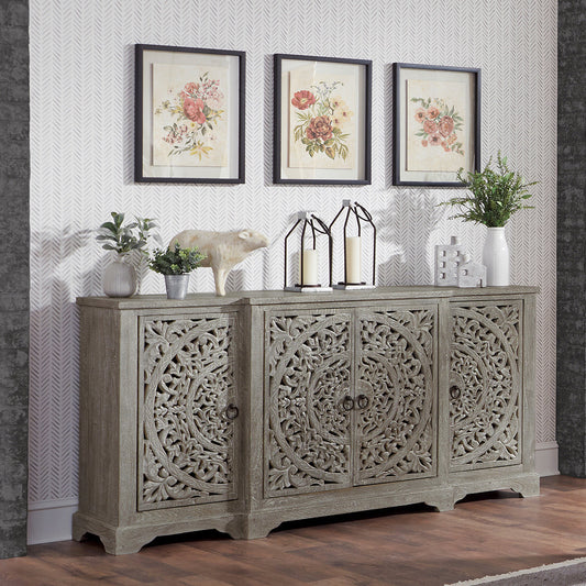 Harmony Breakfront 4Dr Cabinet - Vintage Gray