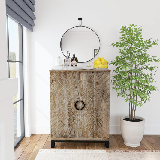 Vivienne Bar Cabinet - Distressed Taupe