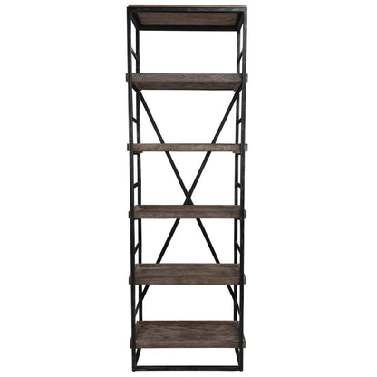 Evan Single Bookshelf - Olive Brown