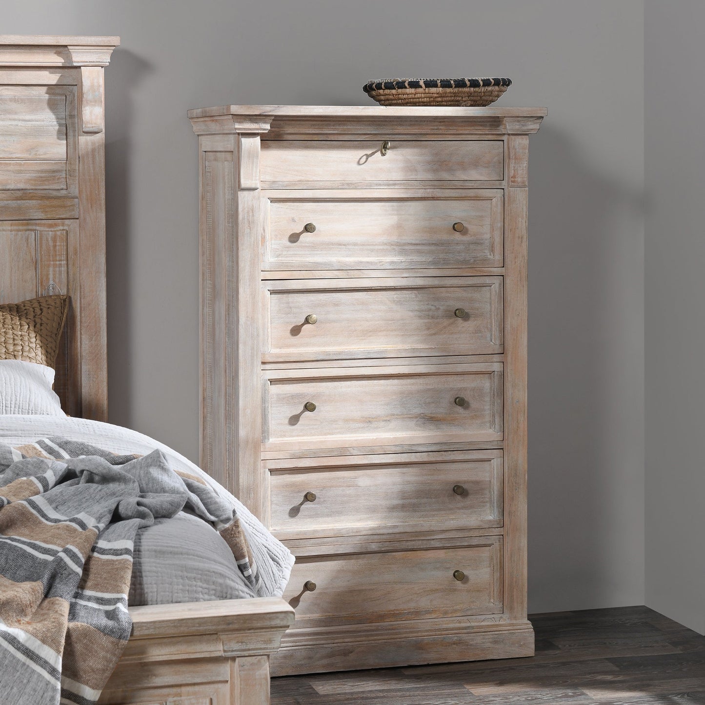 Adelaide 6Dwr Chest - Natural Cream Wash