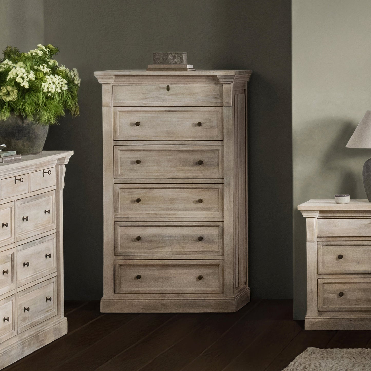 Adelaide 6Dwr Chest - Natural Cream Wash