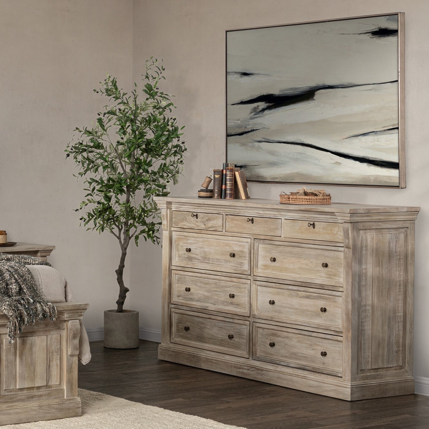 Adelaide 9Dwr Dresser - Natural Cream Wash