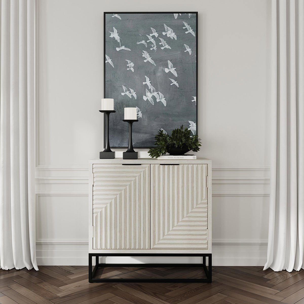 Flint 2Dr Cabinet - Coastal White