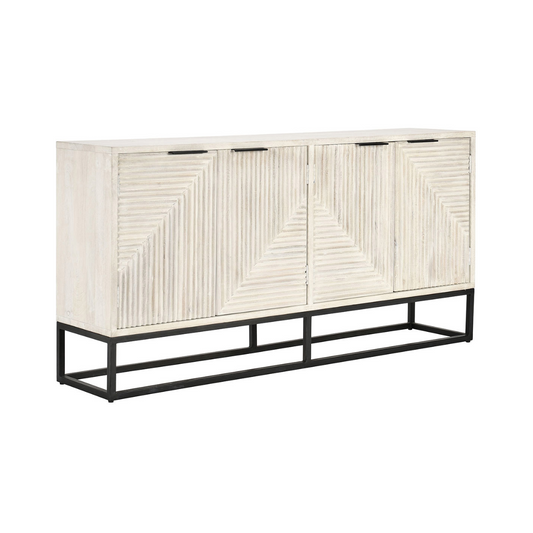 Flint 4Dr Cabinet - Coastal White