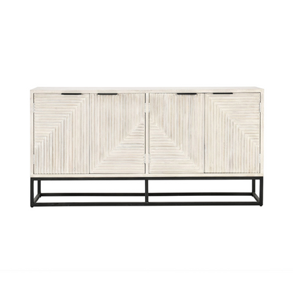 Flint 4Dr Cabinet - Coastal White
