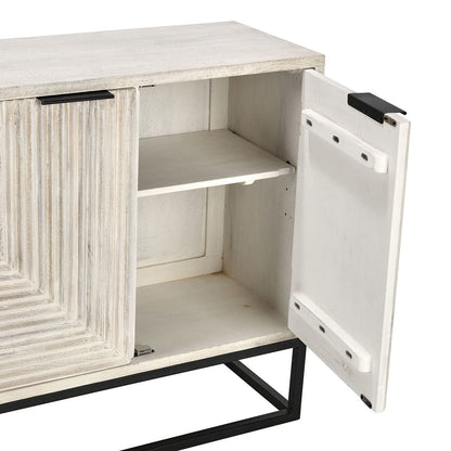 Flint 4Dr Cabinet - Coastal White