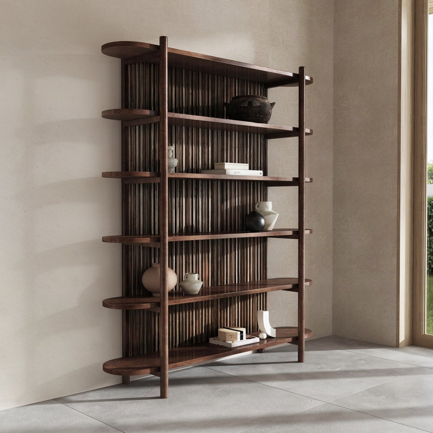 Redford Bookcase - Bark Brown