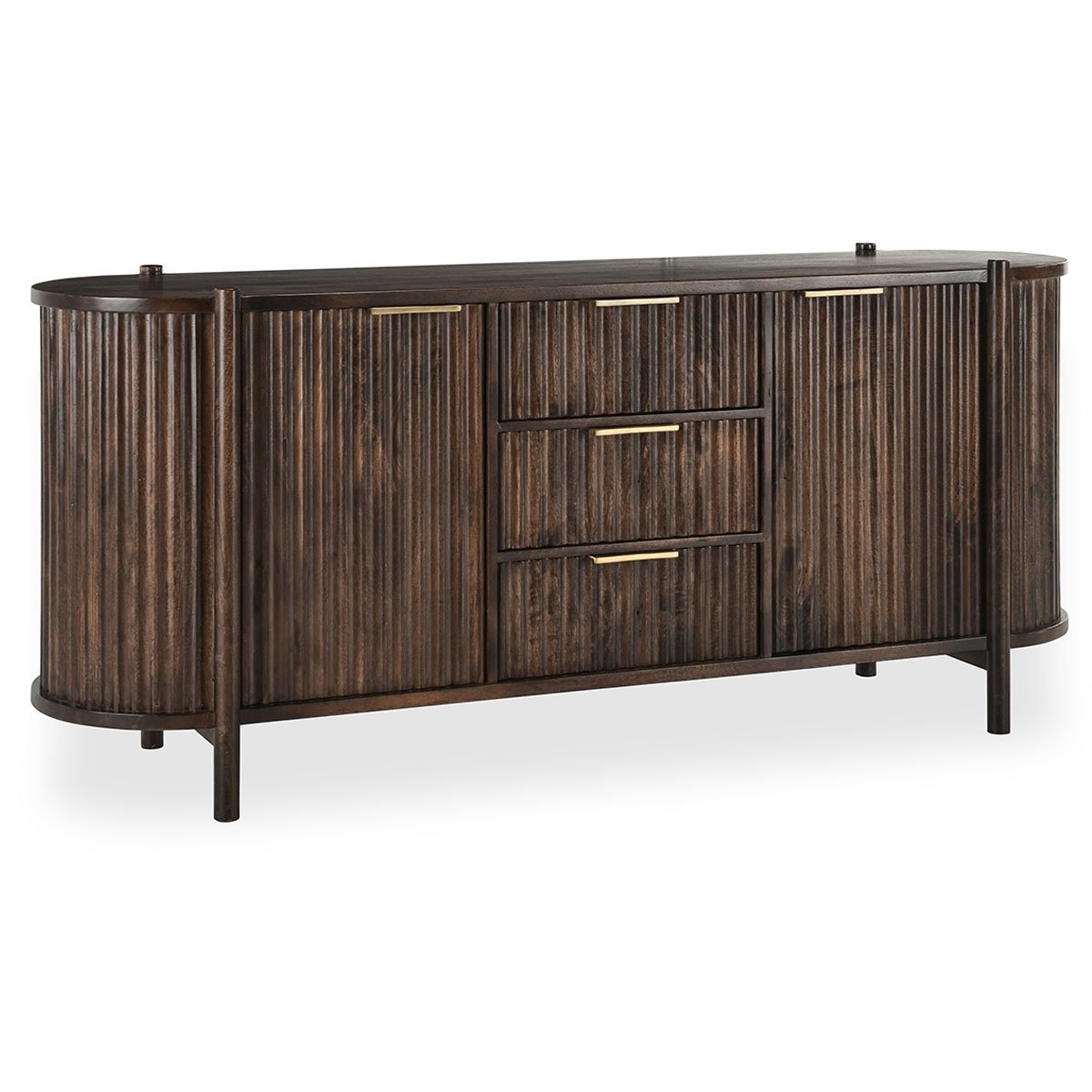 Redford 2Dr 3Dwr Cabinet - Bark Brown