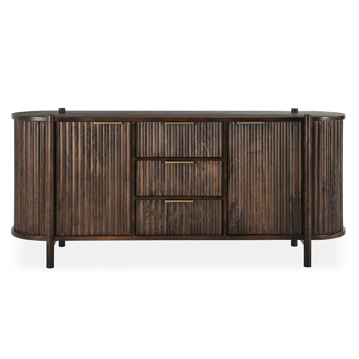 Redford 2Dr 3Dwr Cabinet - Bark Brown