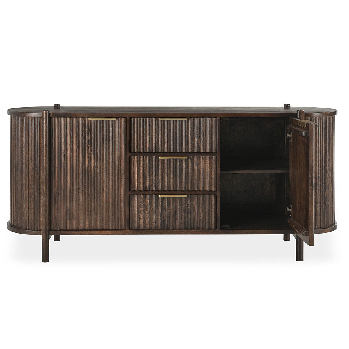 Redford 2Dr 3Dwr Cabinet - Bark Brown