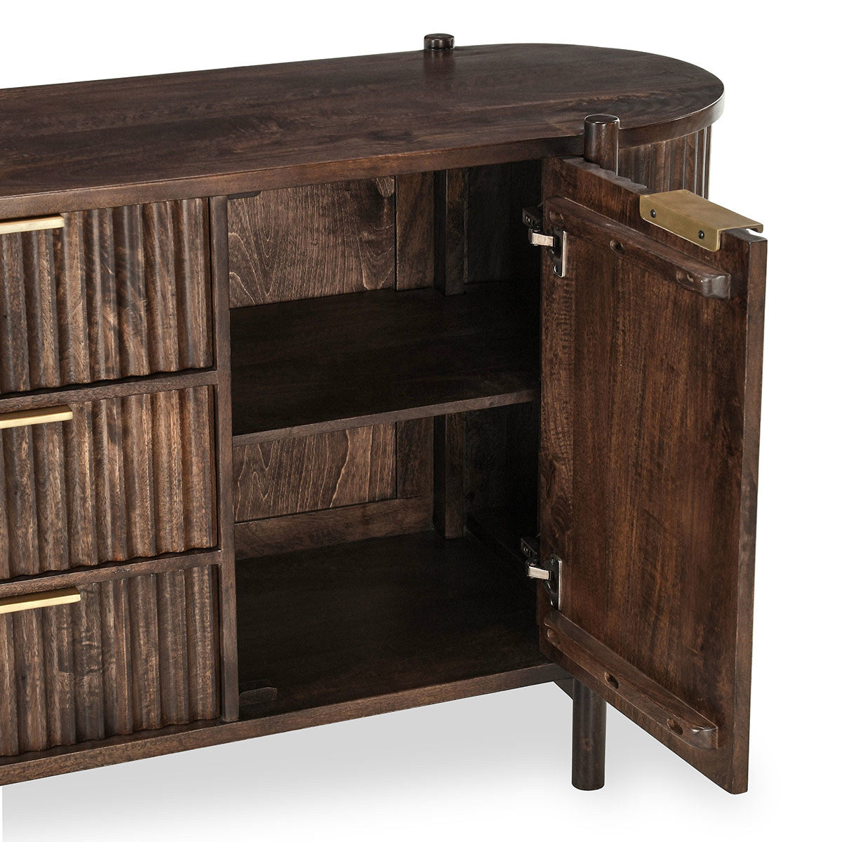 Redford 2Dr 3Dwr Cabinet - Bark Brown