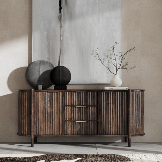 Redford 2Dr 3Dwr Cabinet - Bark Brown