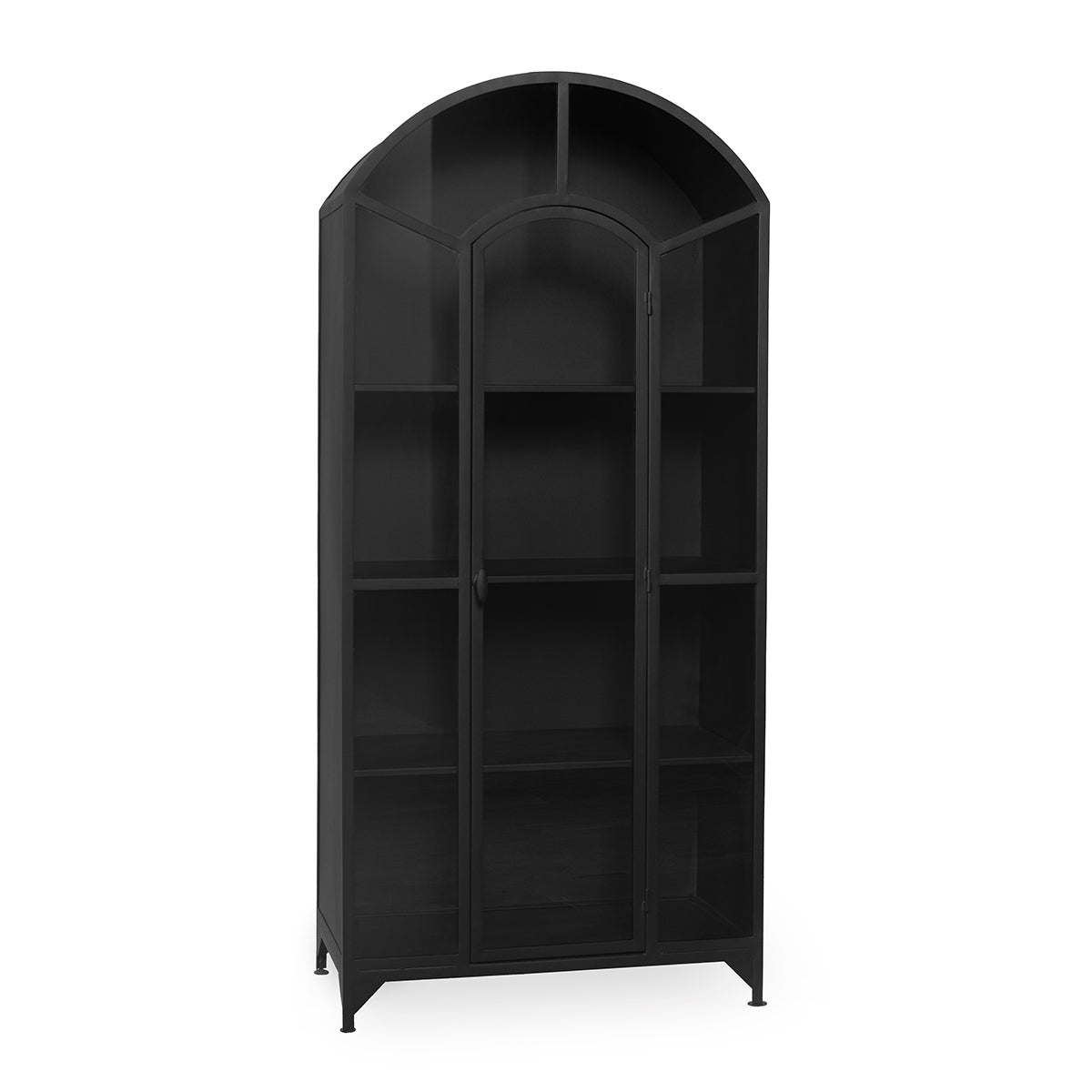 Lillo Metal/Glass Single Door Cabinet - Black