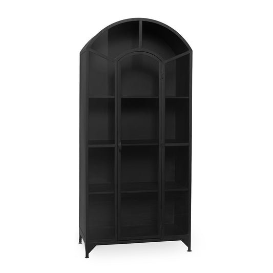 Lillo Metal/Glass Single Door Cabinet - Black