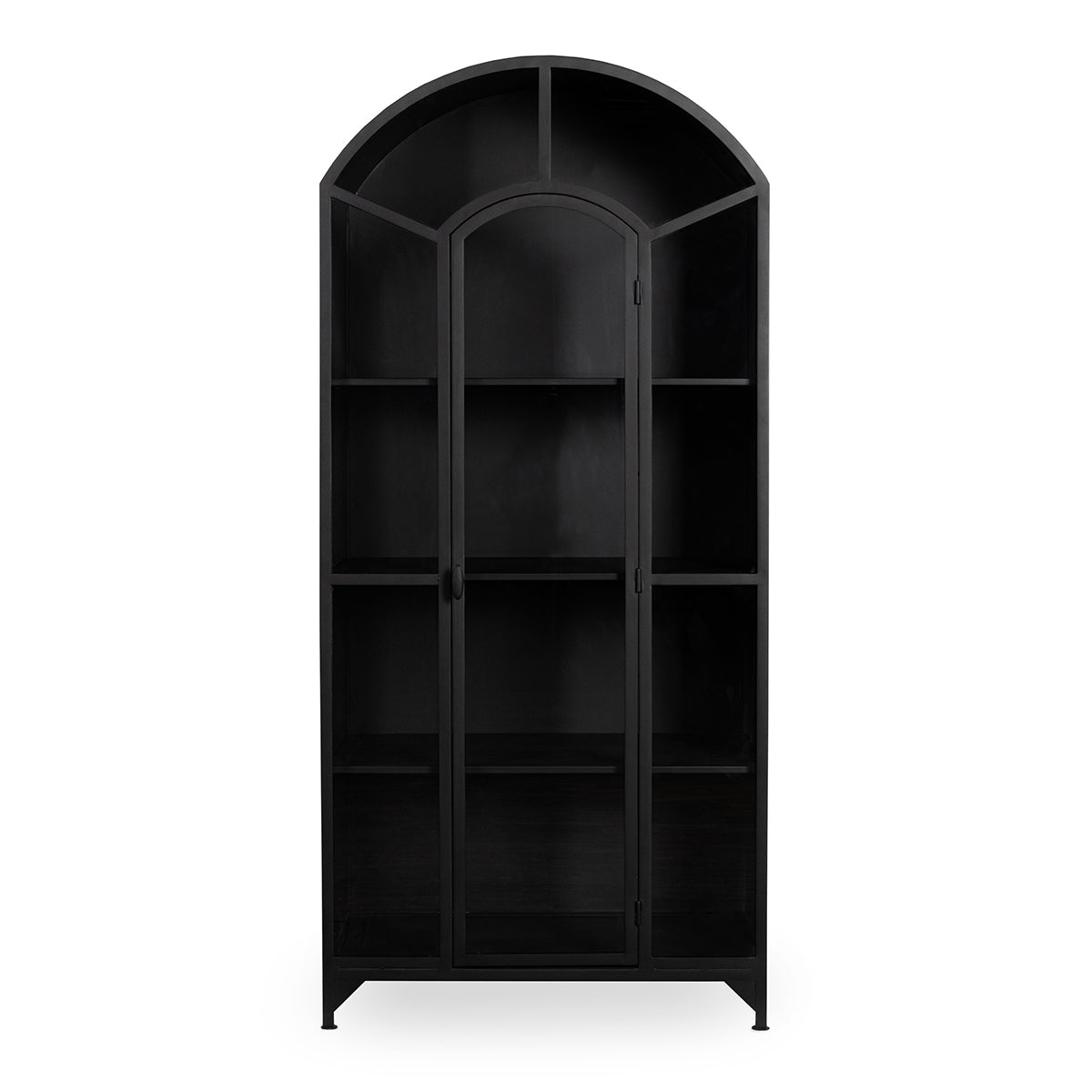 Lillo Metal/Glass Single Door Cabinet - Black