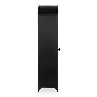 Lillo Metal/Glass Single Door Cabinet - Black