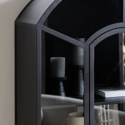 Lillo Metal/Glass Single Door Cabinet - Black