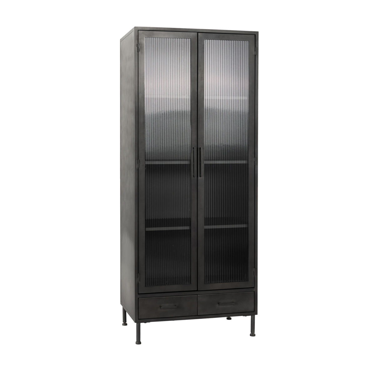 Nore Metal/Glass 2Dr 2Dwr Tall Cabinet