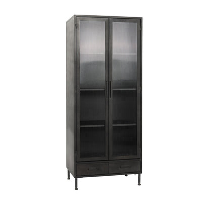 Nore Metal/Glass 2Dr 2Dwr Tall Cabinet