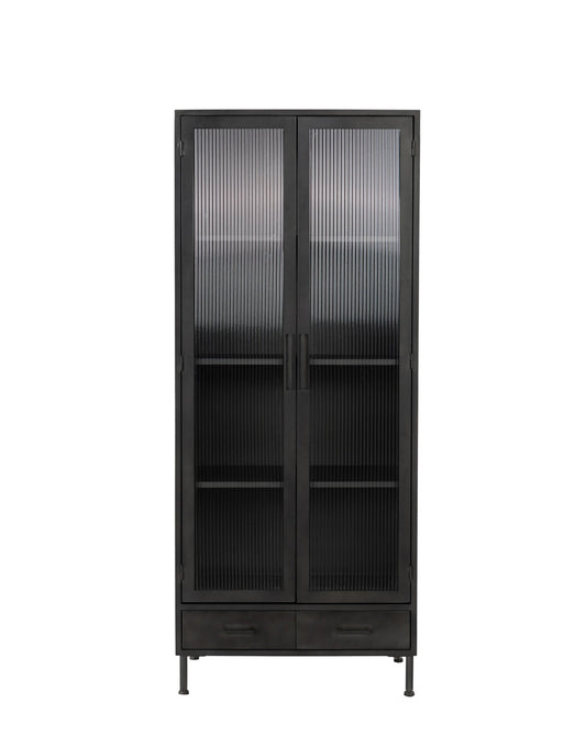 Nore Metal/Glass 2Dr 2Dwr Tall Cabinet