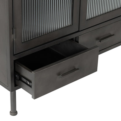 Nore Metal/Glass 2Dr 2Dwr Tall Cabinet