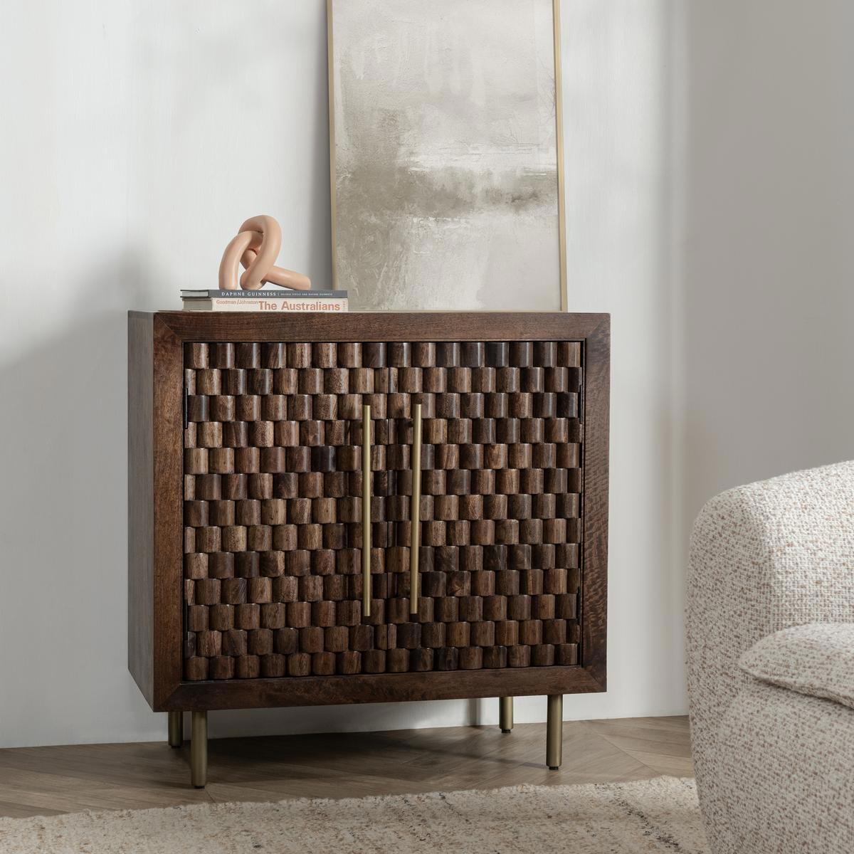 Norwood 2Dr Cabinet - Bark Brown