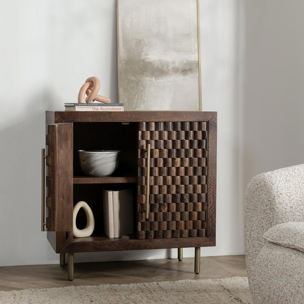 Norwood 2Dr Cabinet - Bark Brown