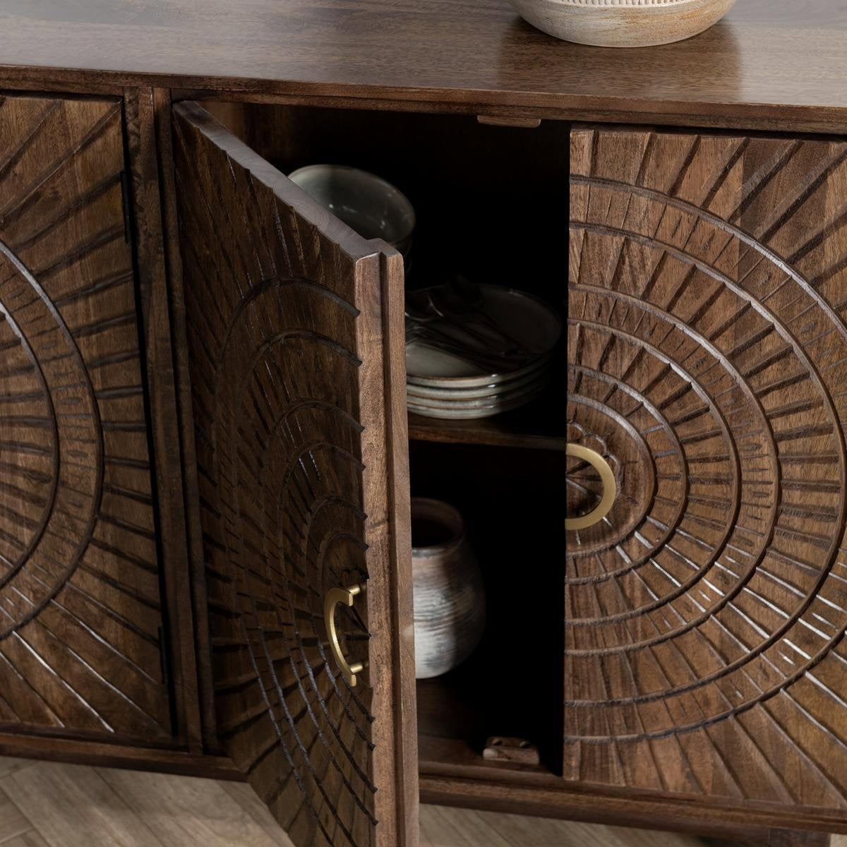 Vivienne 4Dr Cabinet - Bark Brown