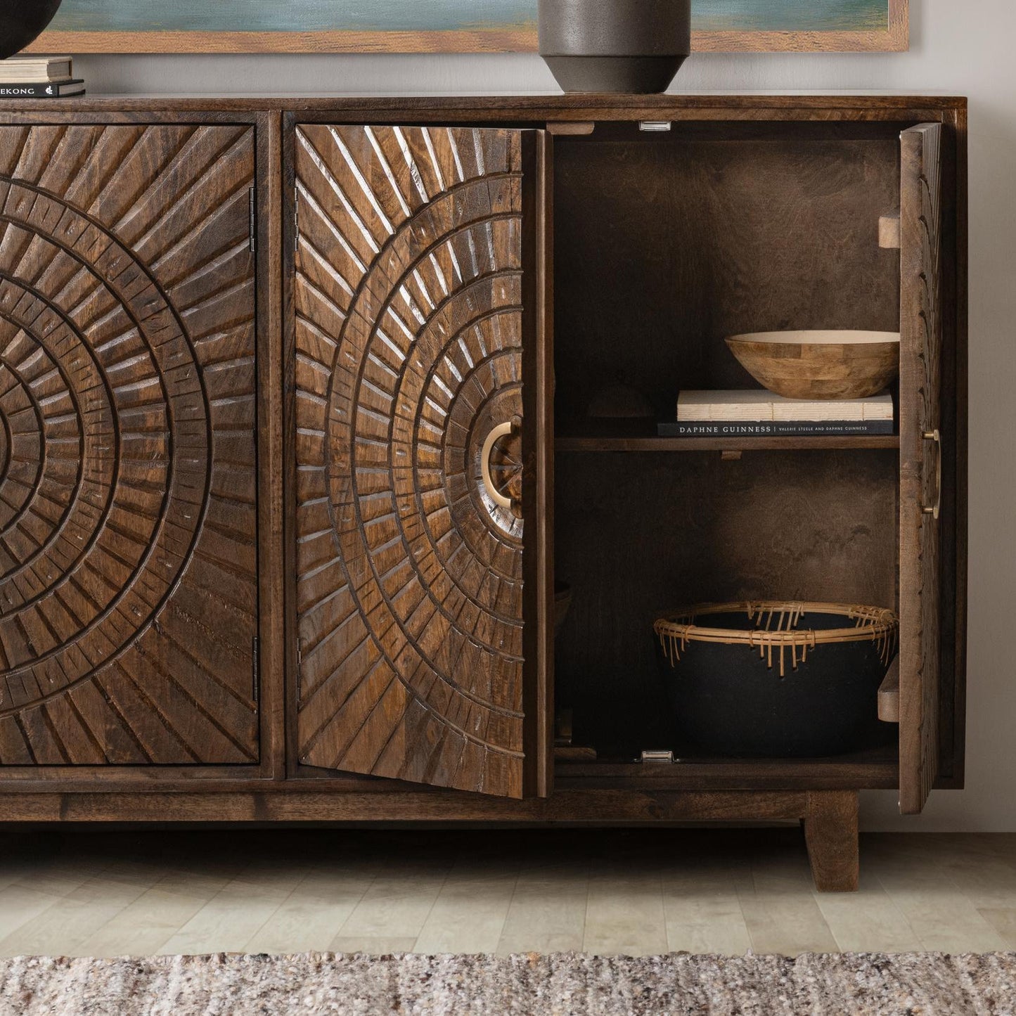 Vivienne 4Dr Cabinet - Bark Brown